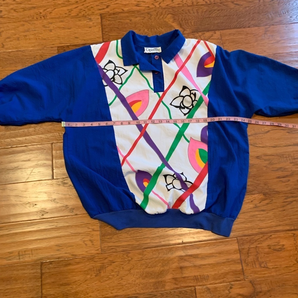 Capistrano Vintage Blue and White Pullover Top - Picture 7 of 8